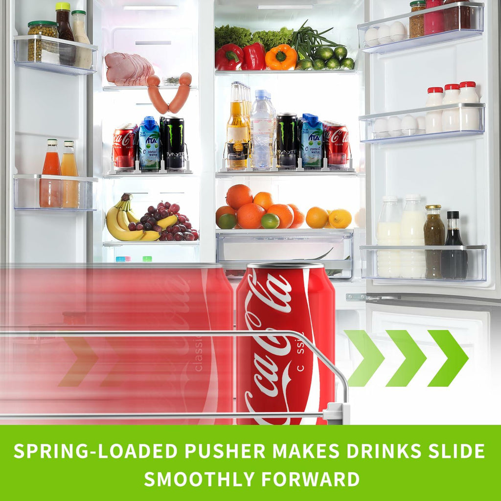Drink Organizer for Fridge, Soda Can Dispenser for Refrigerator, Automatic Drink
