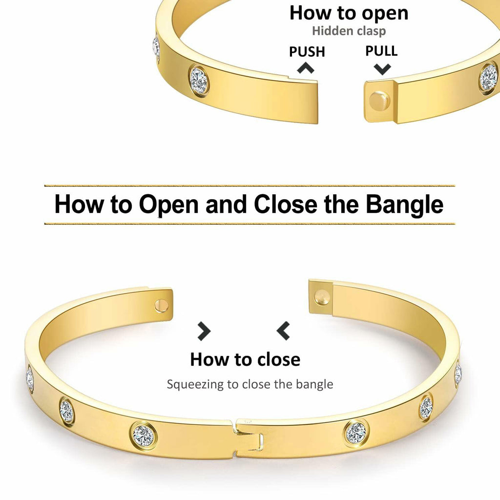 YOUNGGRACE 18K Gold Plated Bracelet Sets for Women - 3PCS Stackable Bracelets