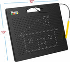 PicassoTiles Magnetic Drawing Board 748 Beads Pad Large 12x10 Inch STEM Writing