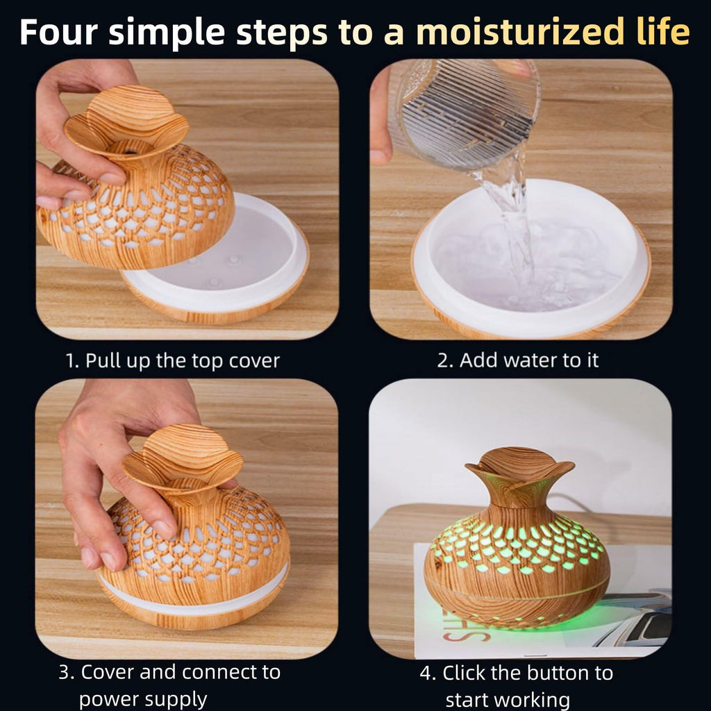 Colorful Cool Mini Humidifier, Flower Shape USB Personal Desktop Humidifier for