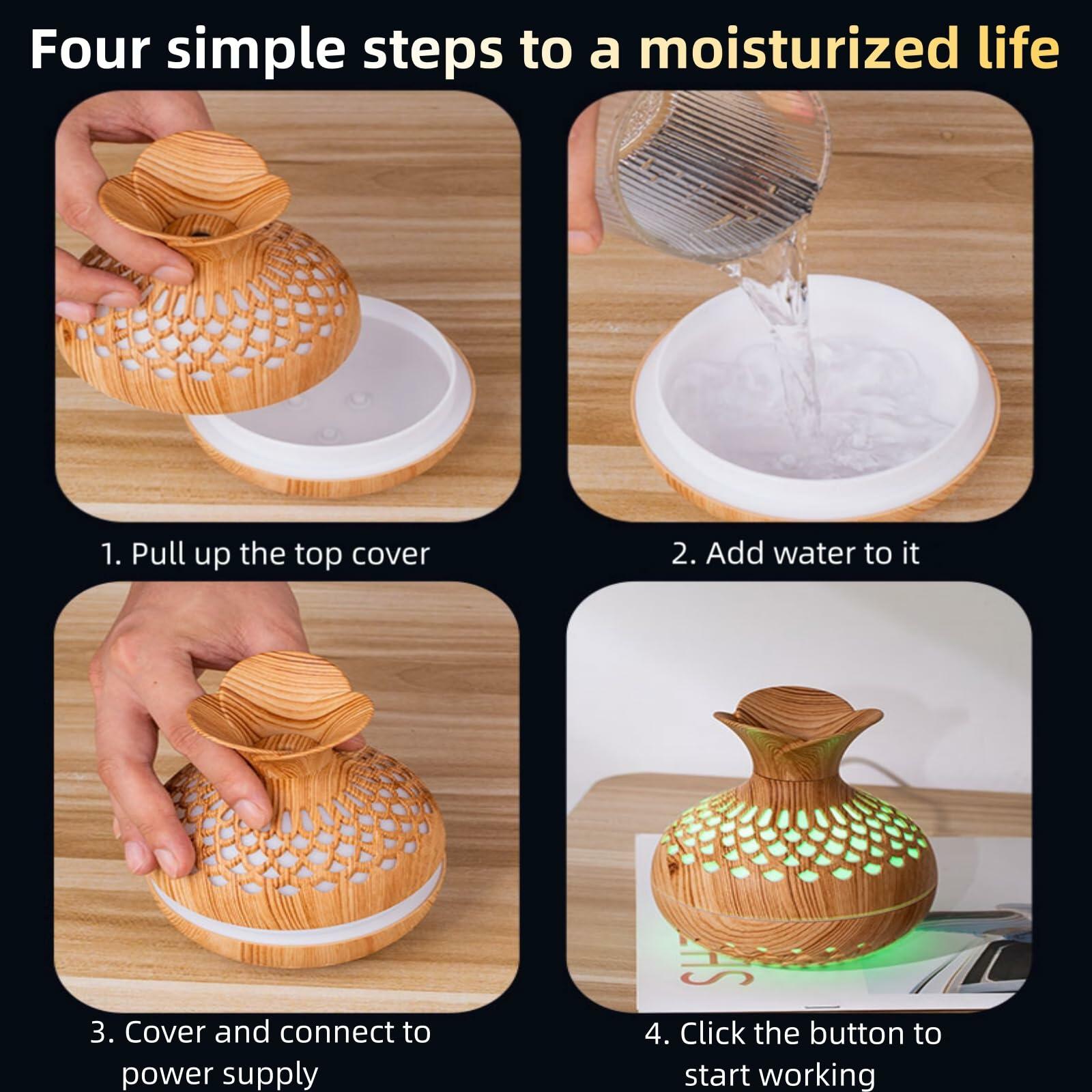 Colorful Cool Mini Humidifier, Flower Shape USB Personal Desktop Humidifier for