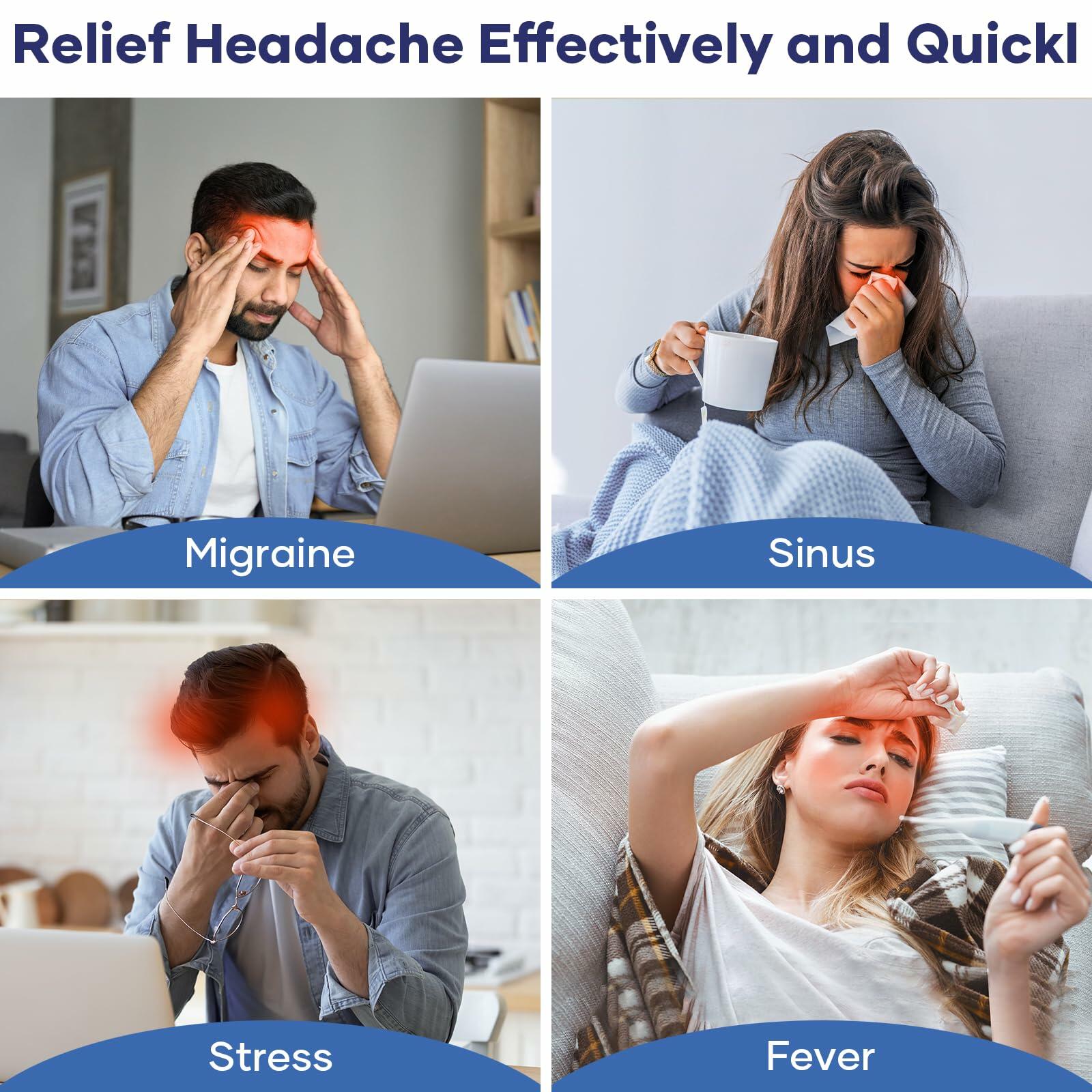 Qnoon Migraine Relief Cap, Headache Relief Cap Mask Products, Cooling Odorless