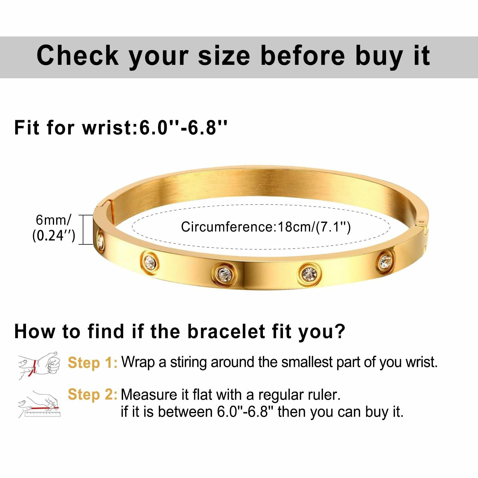 YOUNGGRACE 18K Gold Plated Bracelet Sets for Women - 3PCS Stackable Bracelets
