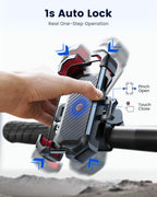 JOYROOM Motorcycle Phone Mount, [1s Auto Lock][100mph Military Anti-Shake] Bike