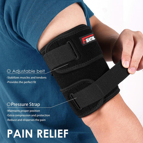 Open Box - FEATOL Bicep Tendonitis Brace Compression Sleeve Support, Upper Arm