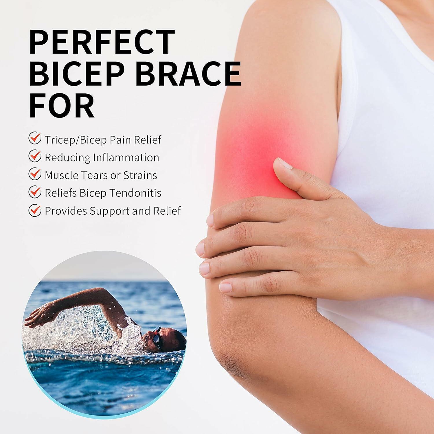 Open Box - FEATOL Bicep Tendonitis Brace Compression Sleeve Support, Upper Arm