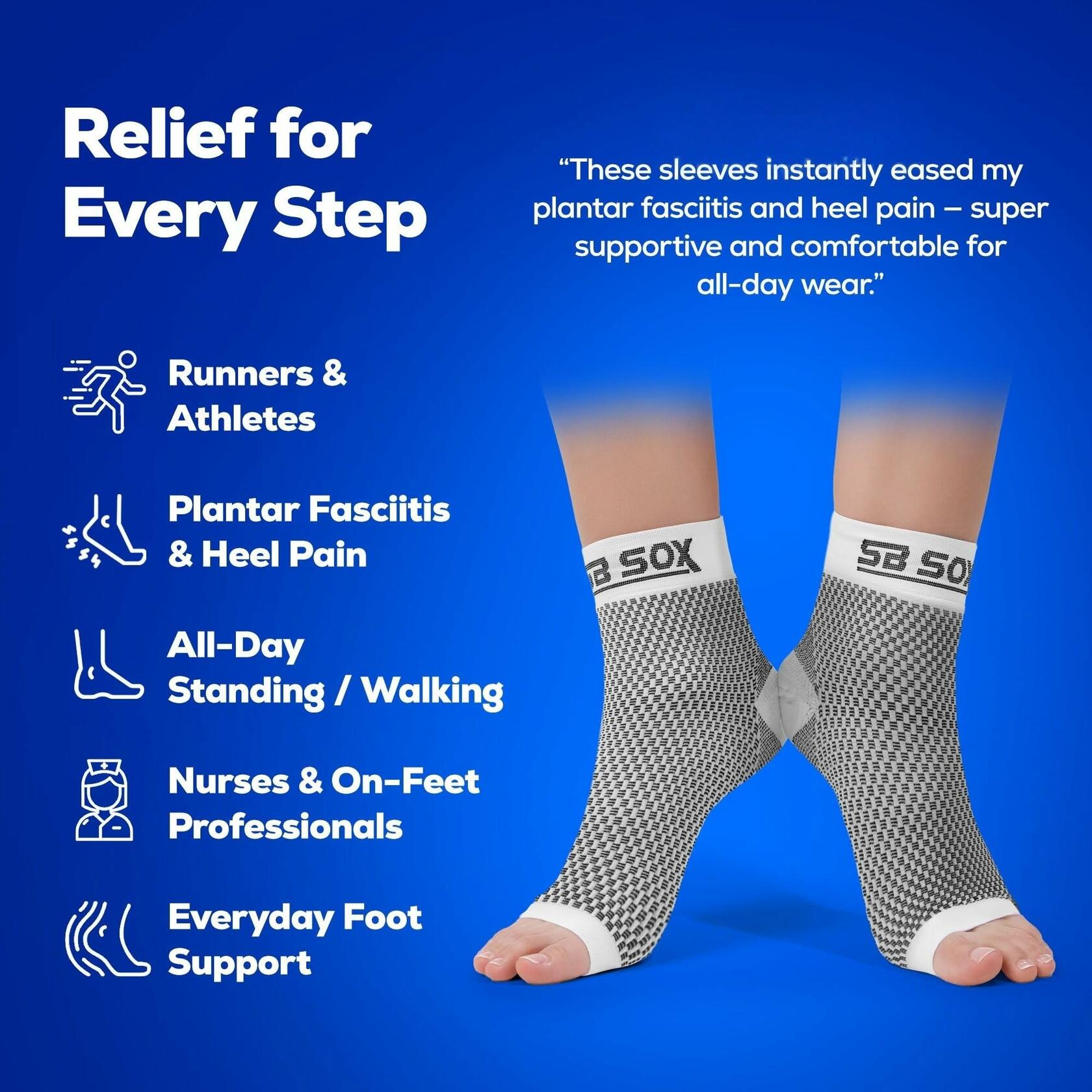 SB SOX Plantar Fasciitis Socks for Men & Women – Arch Support Compression Socks