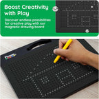 PicassoTiles Magnetic Drawing Board 748 Beads Pad Large 12x10 Inch STEM Writing