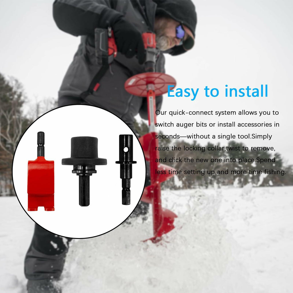 Trsobi 42494 Quick Connect Kit for Eskimo Ice Fishing Auger Drill,Ice Anchor