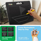 PicassoTiles Magnetic Drawing Board 748 Beads Pad Large 12x10 Inch STEM Writing