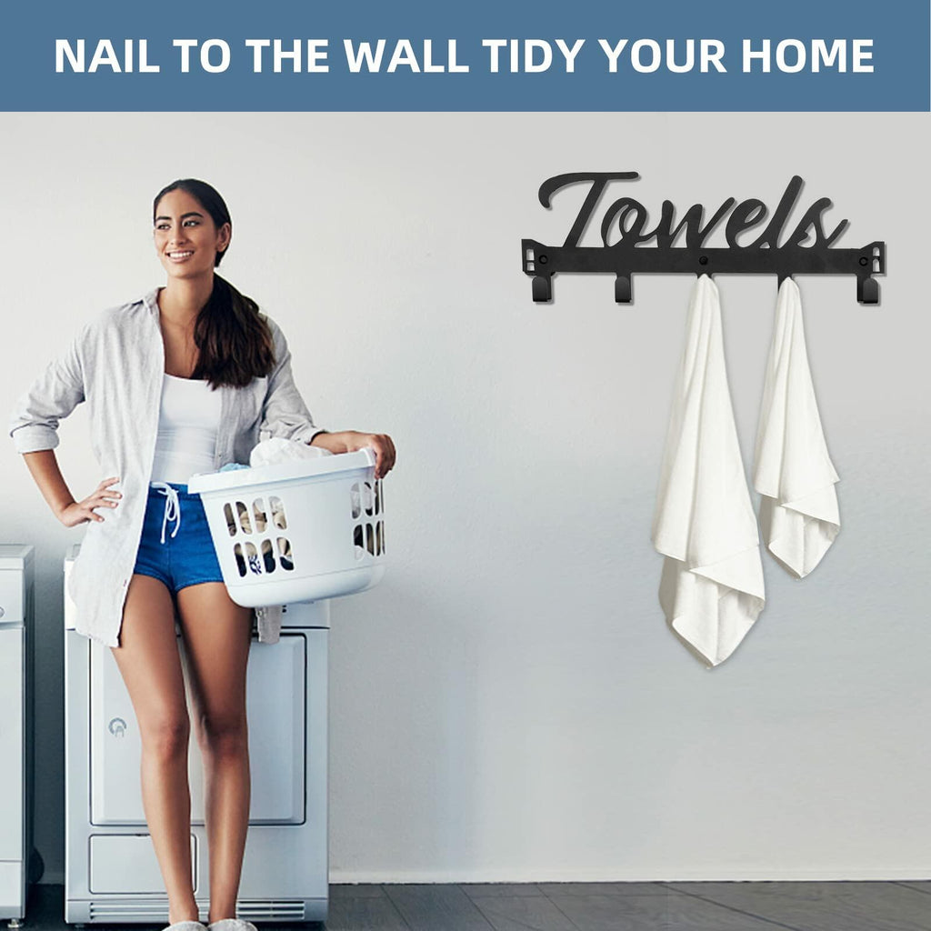 Azmoncy Over The Door Hooks, Towel Rack Towel Hooks for Bathroom, Towel Holder