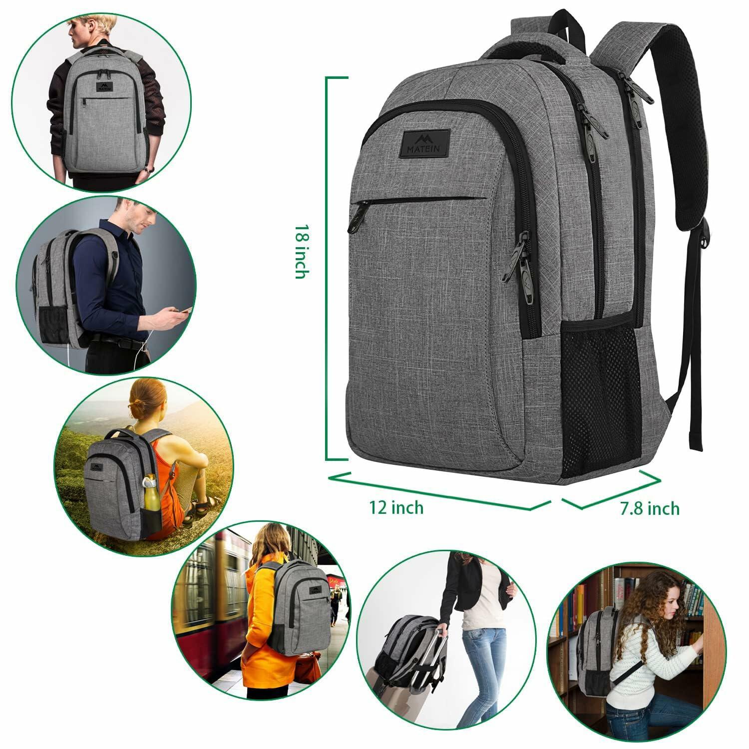 MATEIN Travel Laptop Backpack, Business Anti Theft Slim Sturdy Laptops Backpack
