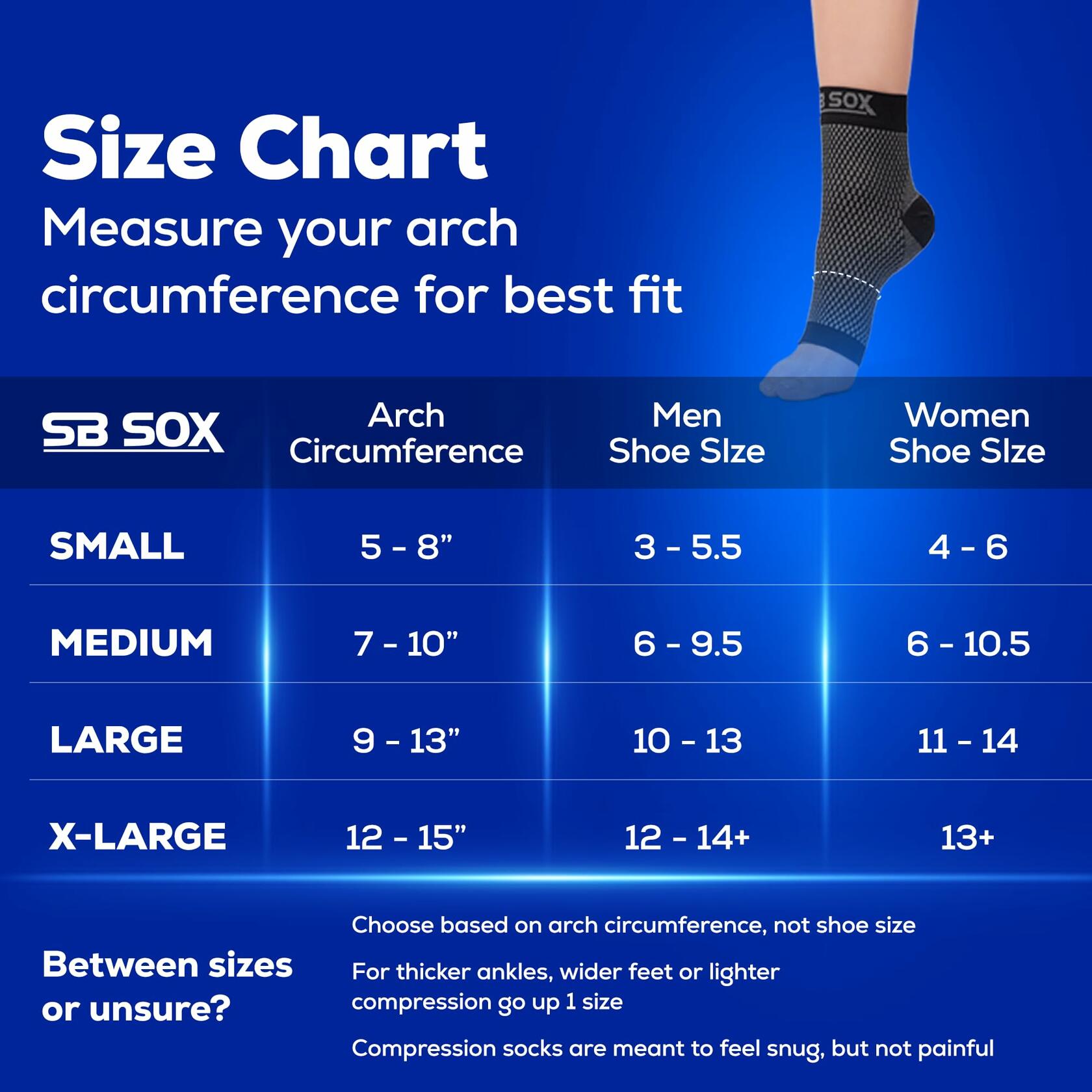 SB SOX Plantar Fasciitis Socks for Men & Women – Arch Support Compression Socks