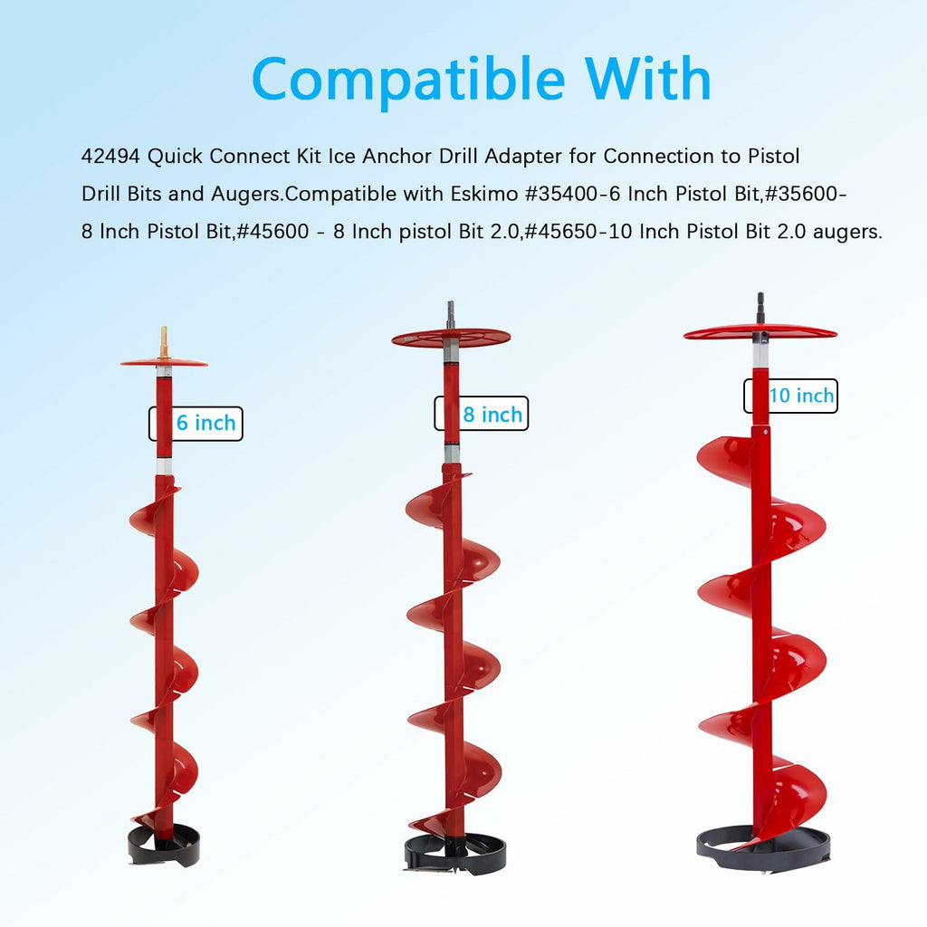 Trsobi 42494 Quick Connect Kit for Eskimo Ice Fishing Auger Drill,Ice Anchor