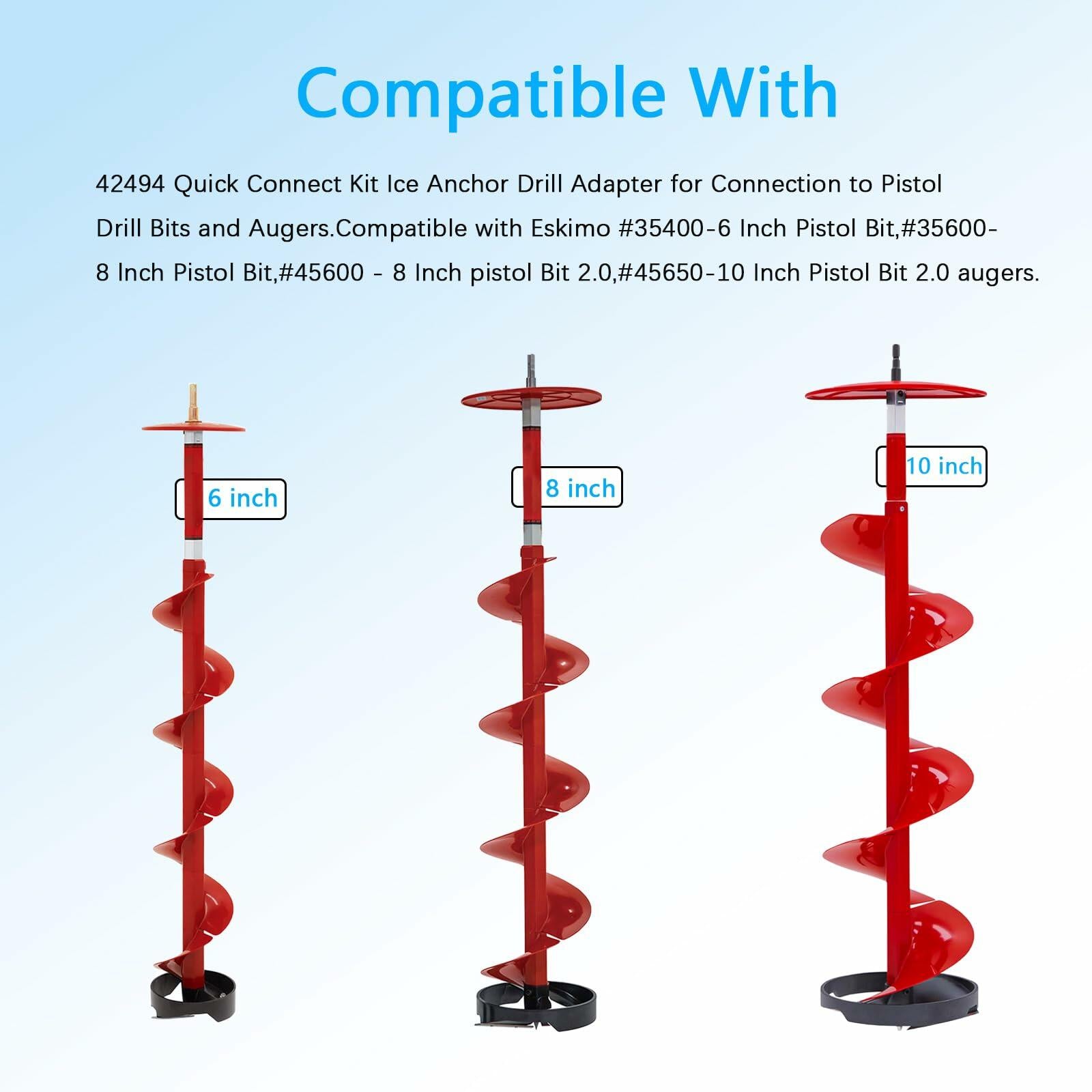 Trsobi 42494 Quick Connect Kit for Eskimo Ice Fishing Auger Drill,Ice Anchor