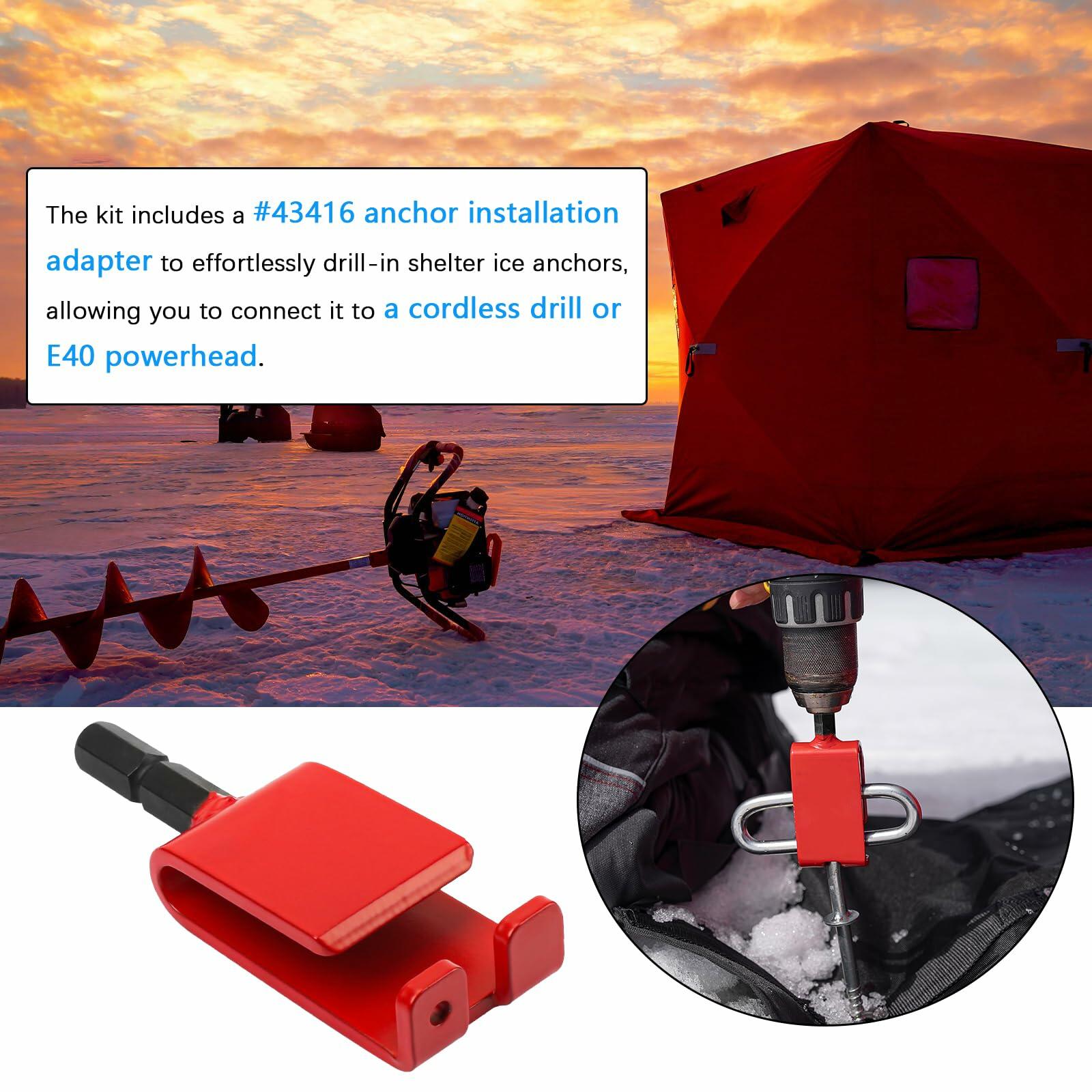 Trsobi 42494 Quick Connect Kit for Eskimo Ice Fishing Auger Drill,Ice Anchor