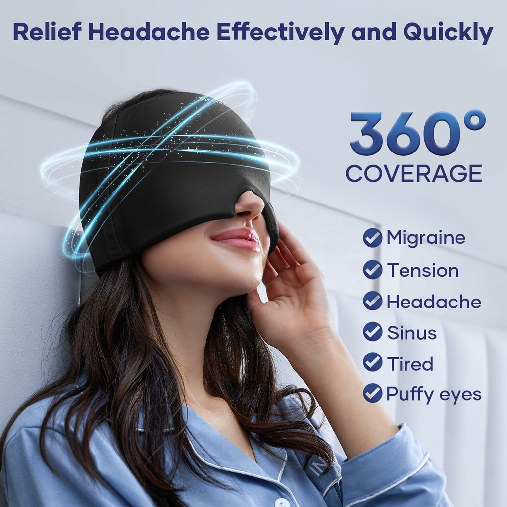 Qnoon Migraine Relief Cap, Headache Relief Cap Mask Products, Cooling Odorless