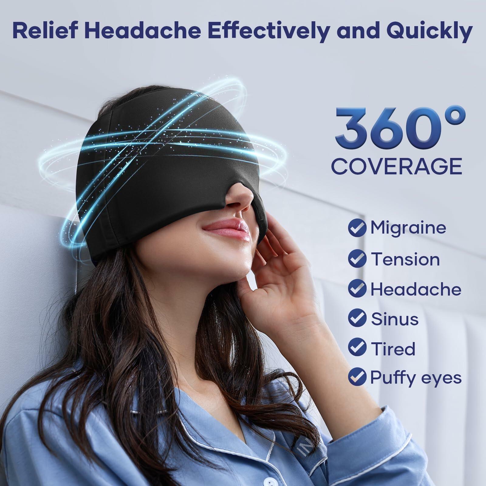 Qnoon Migraine Relief Cap, Headache Relief Cap Mask Products, Cooling Odorless