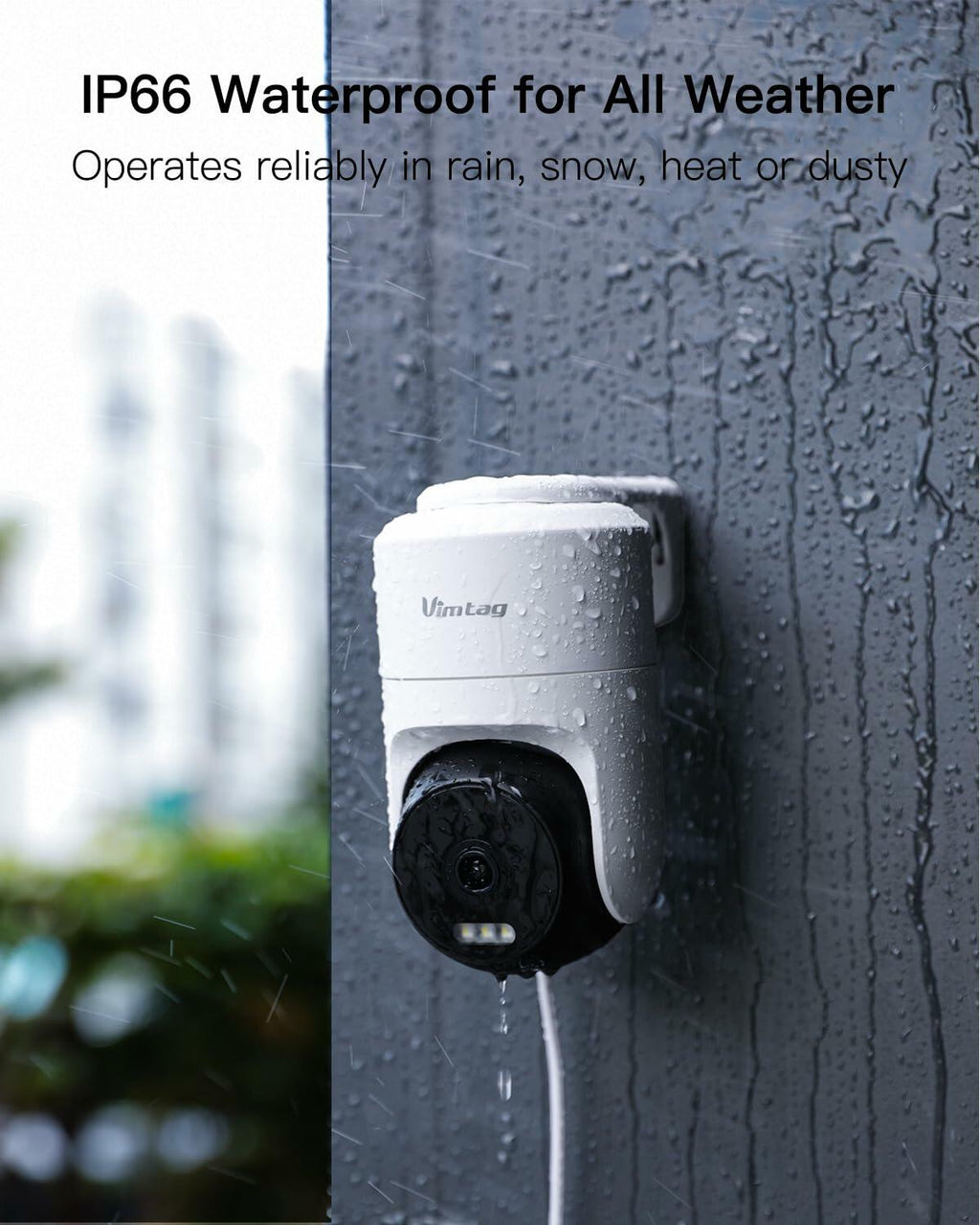 VIMTAG Pan/Tilt Outdoor Security Camera, 2.5K 4MP WiFi Home CCTV Camera, 360°