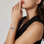 JIAYIQI Christmas Charm Charms Bracelets Love Heart Bead 925 Sterling Silver
