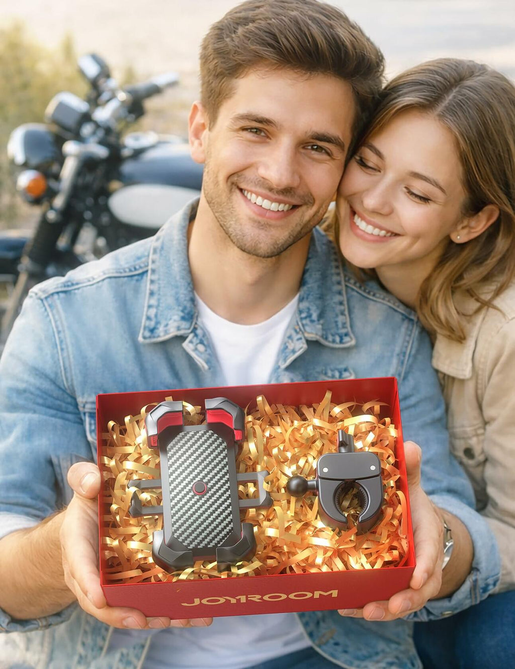 JOYROOM Motorcycle Phone Mount, [1s Auto Lock][100mph Military Anti-Shake] Bike