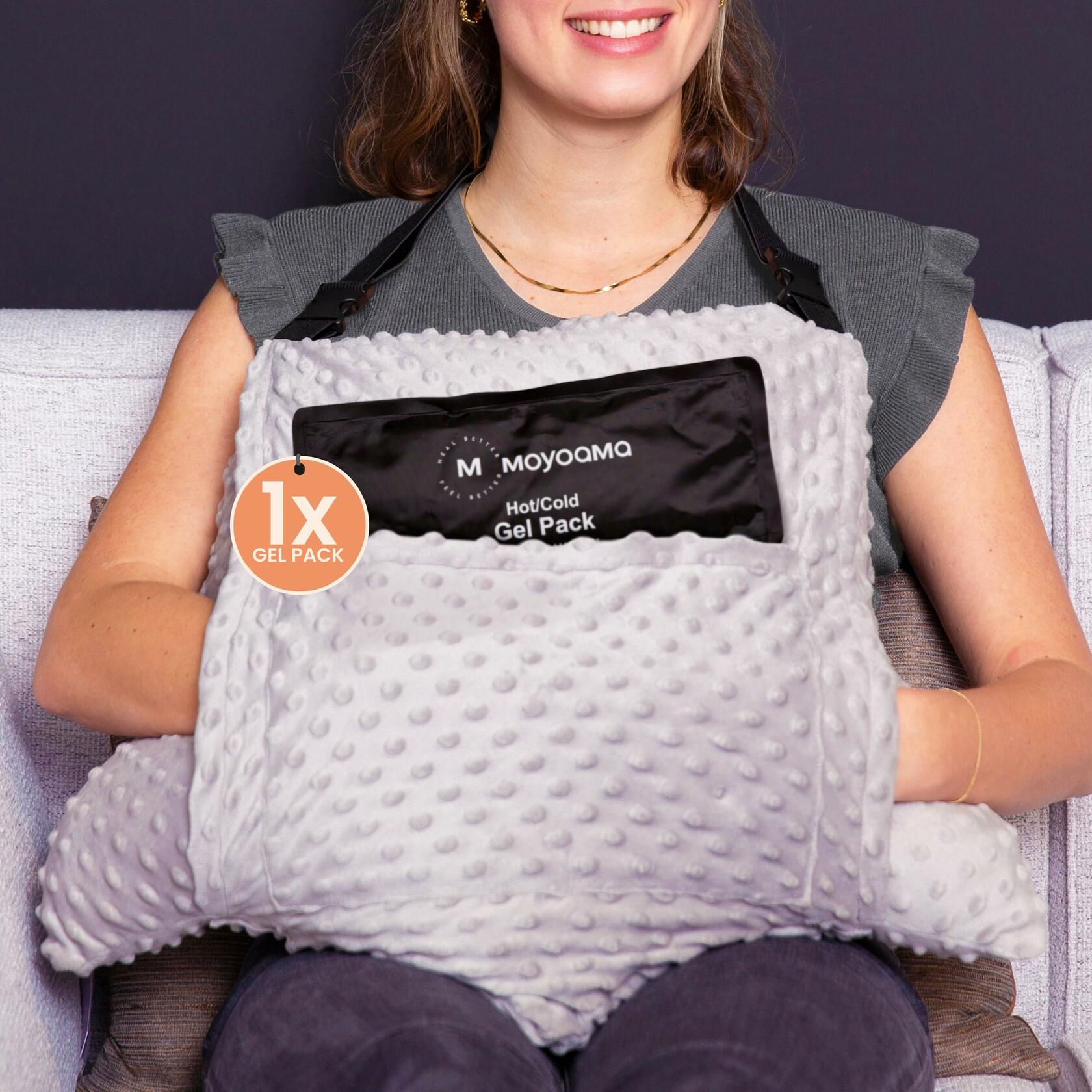 MOYOAMA 2 Pcs Hysterectomy Pillow Set (Grey) - Incl 1 Gel Pack for Soothing
