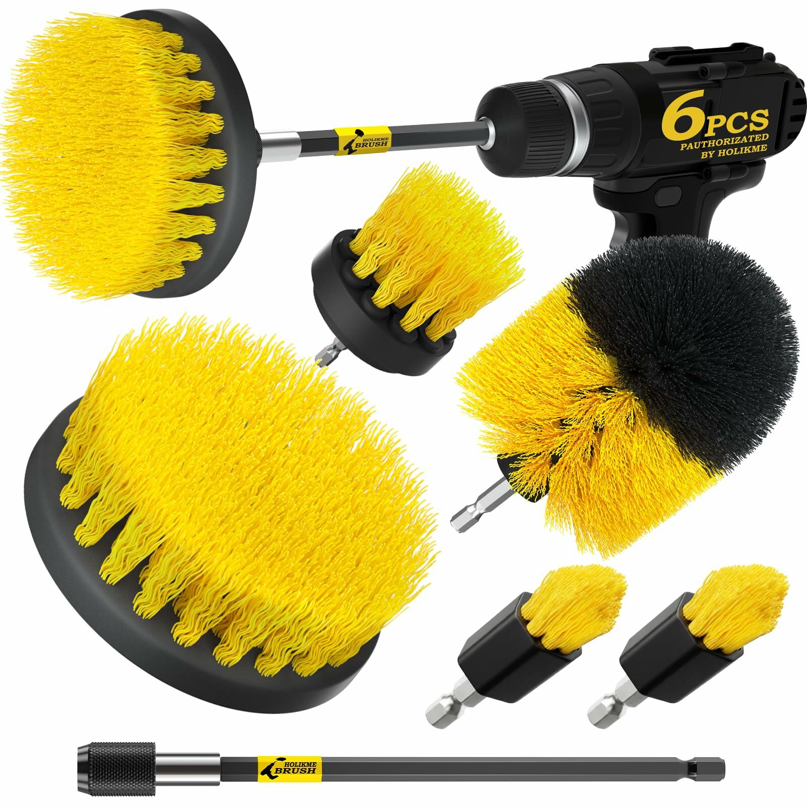 Holikme 6Pack Drill Brush Power Scrubber Cleaning Brush Extended Long Attachment