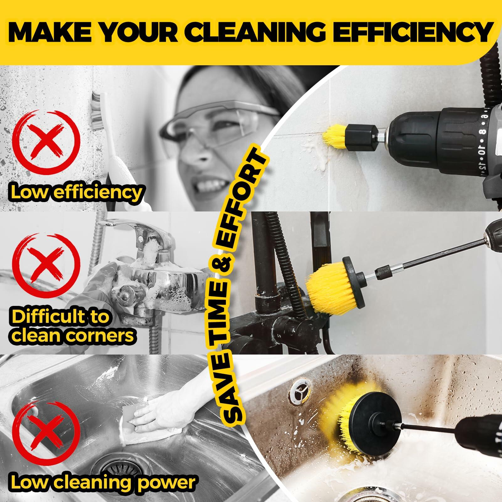 Holikme 6Pack Drill Brush Power Scrubber Cleaning Brush Extended Long Attachment
