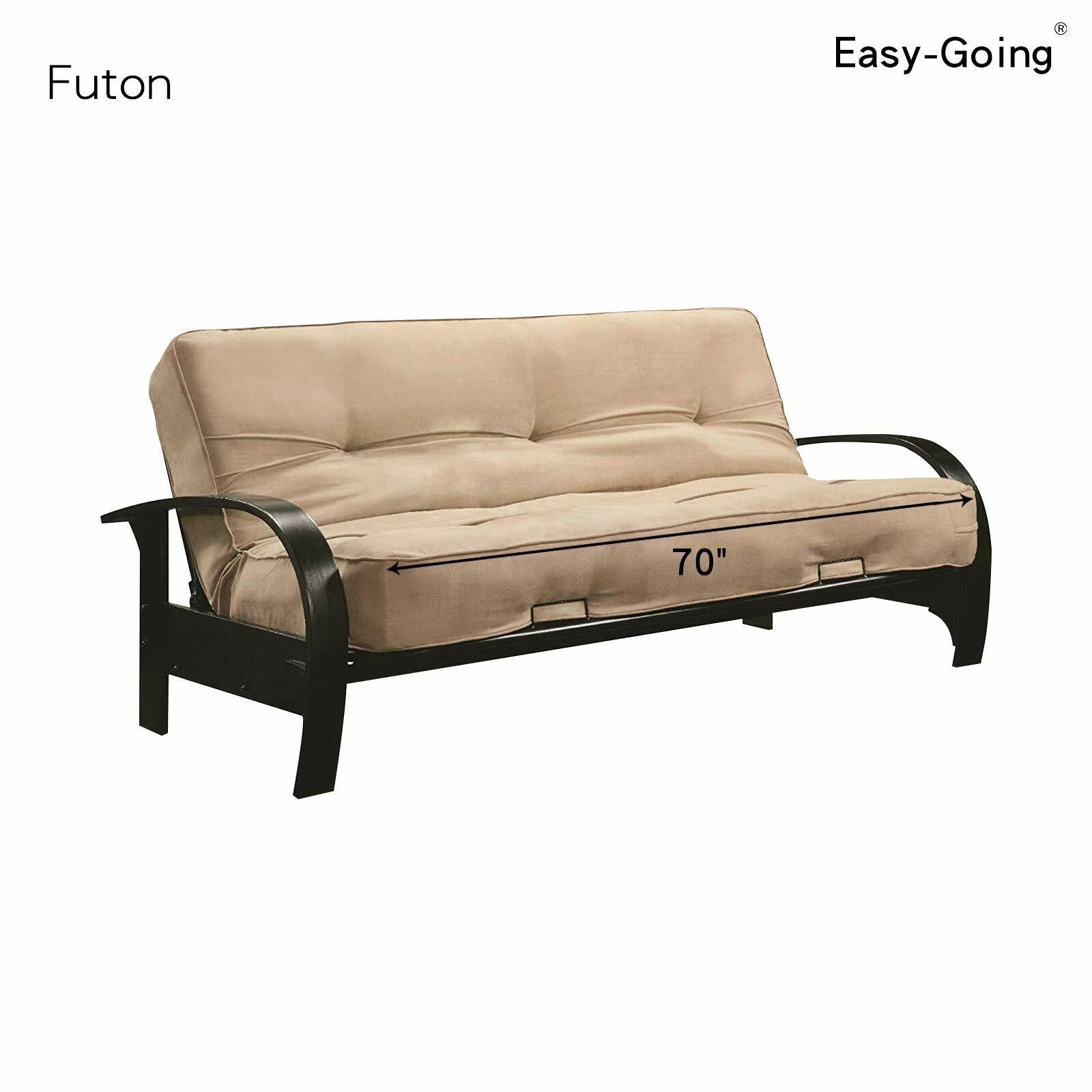 Easy-Going Futon Sofa Slipcover - Reversible Armless Couch Cover - Water