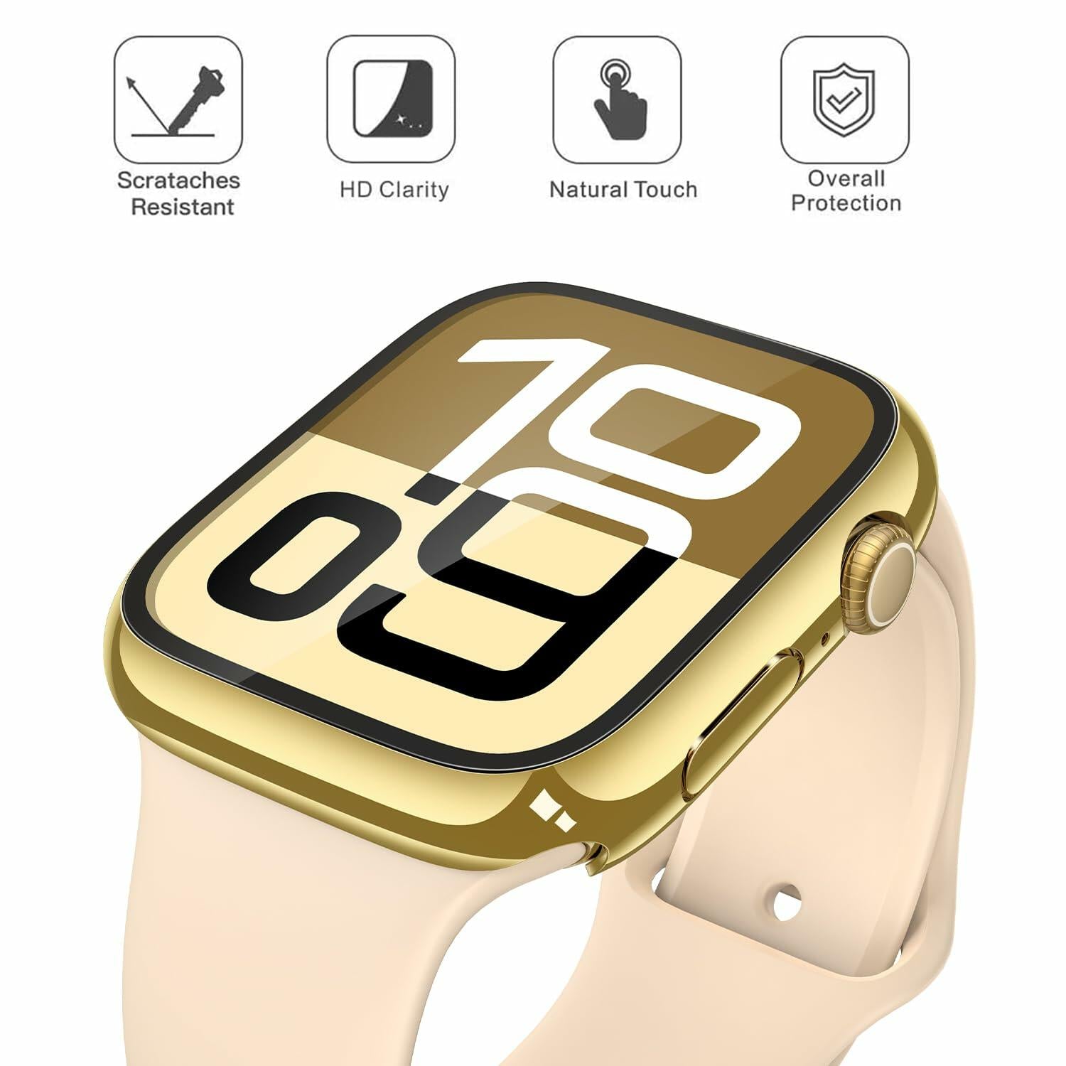 Misxi 2 Pack Tempered Glass Case Compatible for Apple Watch Series 11 (2025)