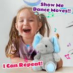 Cuteoy Talking Elephant Repeat What You Say Musical Stuffed Animal Shaking