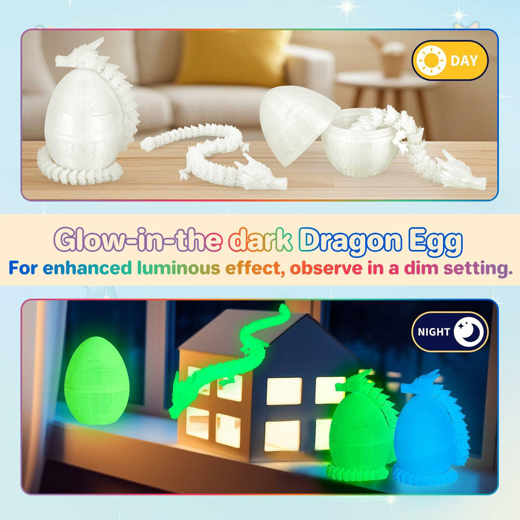 3Dgenius 12Pcs 3D Printed Dragon Eggs Mini Dragon Eggs with 8.86inch Dragon