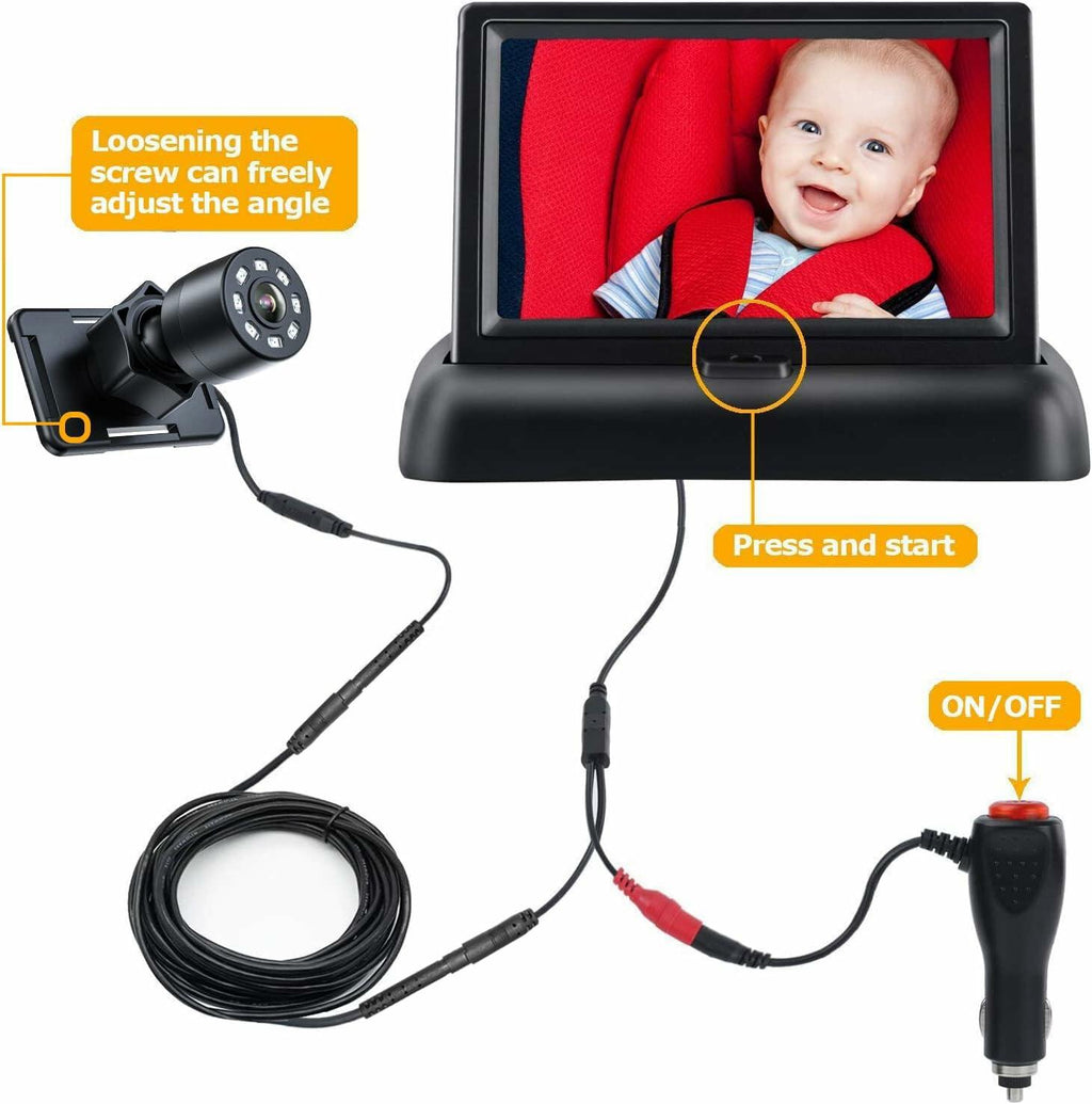 Itomoro Baby Car Mirror, View Infant in Rear Facing Seat with Wide Crystal Clear