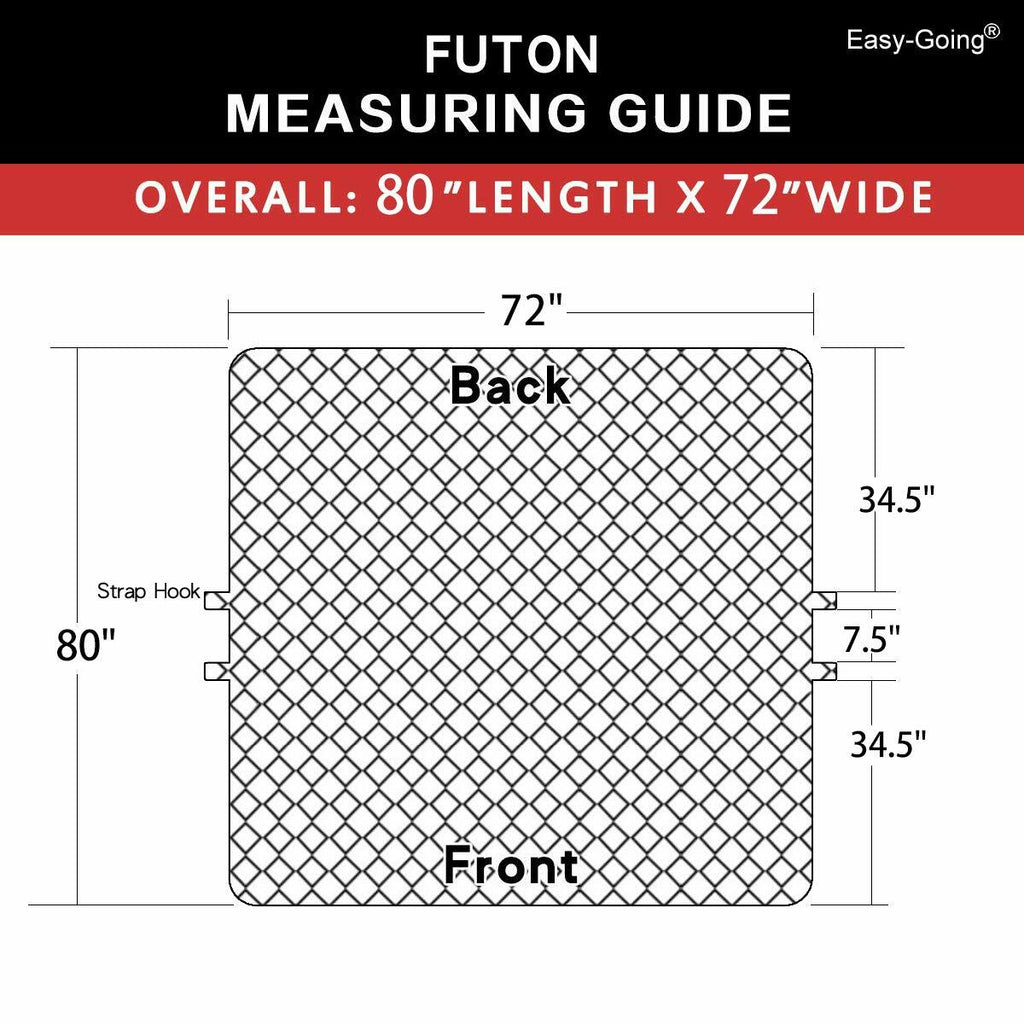 Easy-Going Futon Sofa Slipcover - Reversible Armless Couch Cover - Water