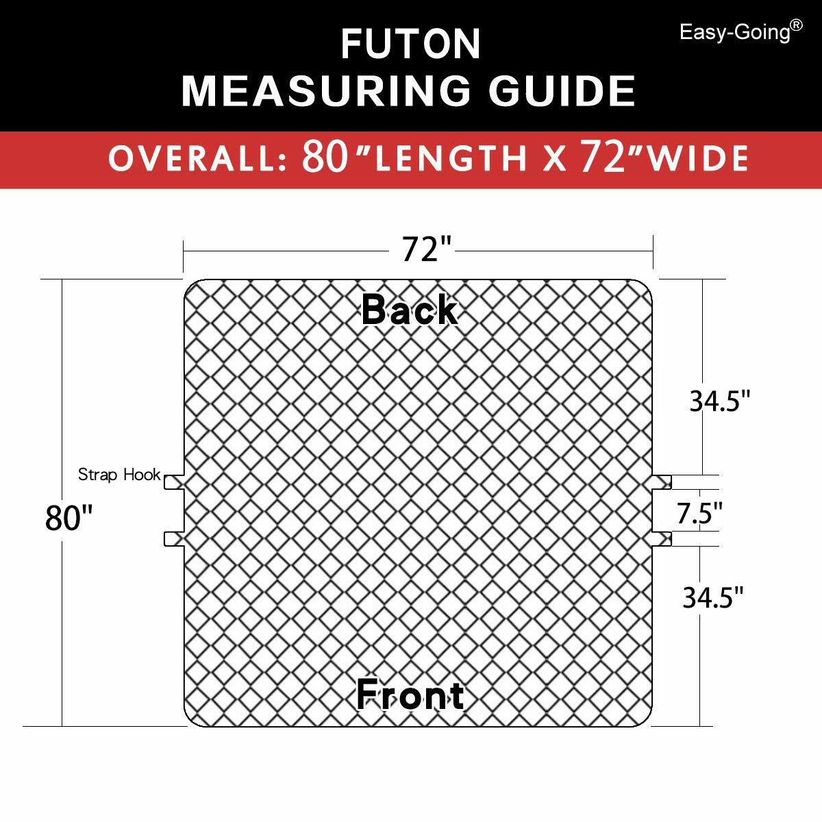 Easy-Going Futon Sofa Slipcover - Reversible Armless Couch Cover - Water