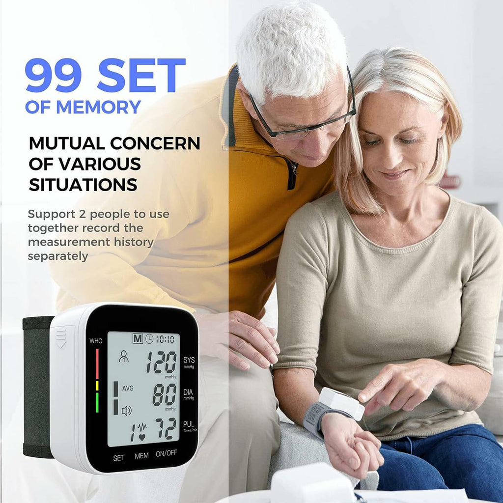 MMIZOO Wrist Blood Pressure Monitor Bp Monitor Large LCD Display Blood Pressure
