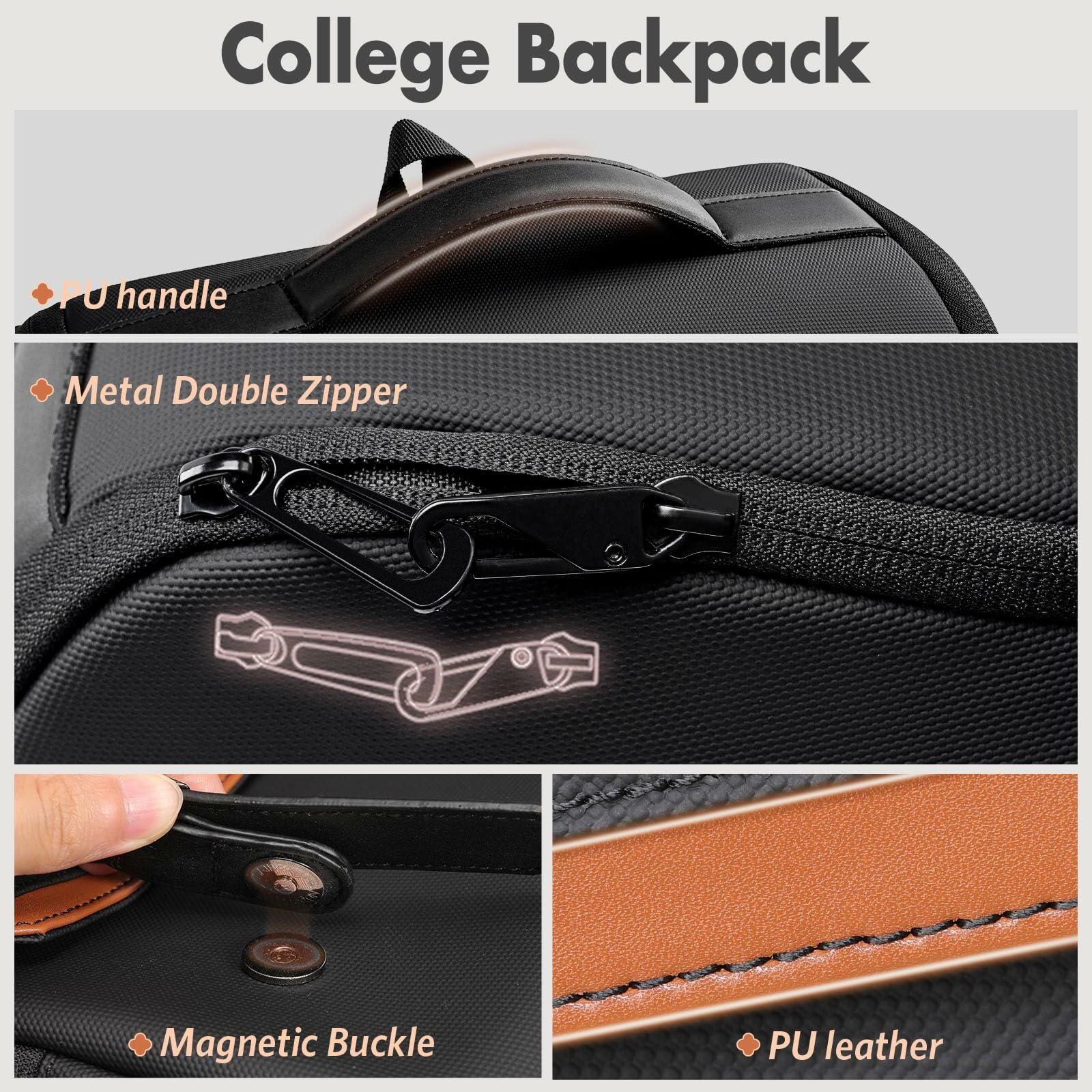 hk Vintage College Backpack for Women and Men, Travel Laptop Backpack with Anti