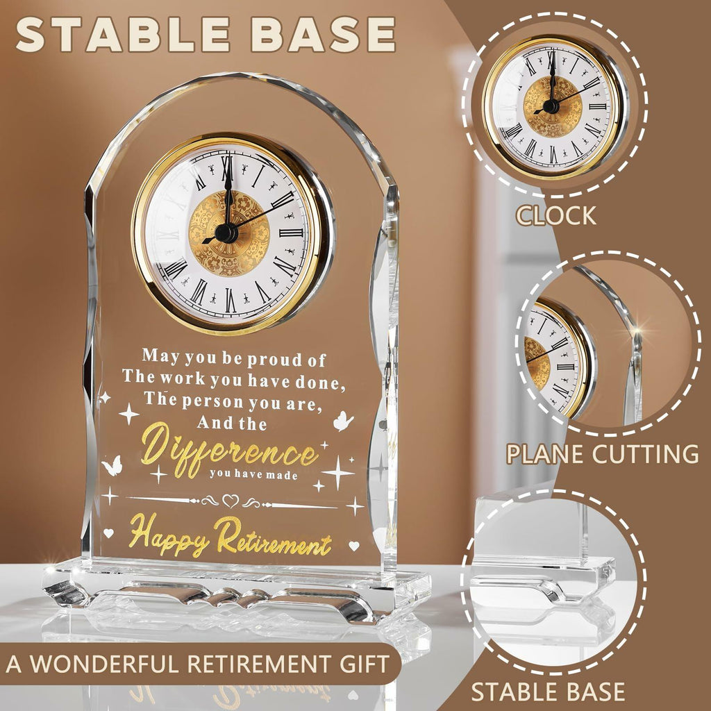Ghtixsu 2026 Retirement Gifts for Women Men Crystal Clock, Going Away Gifts for