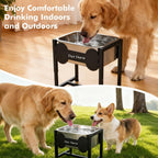 Tivray Elevated Dog Bowl, 2.4 Gallon Adjustable Stainless Steel Water Bowl for