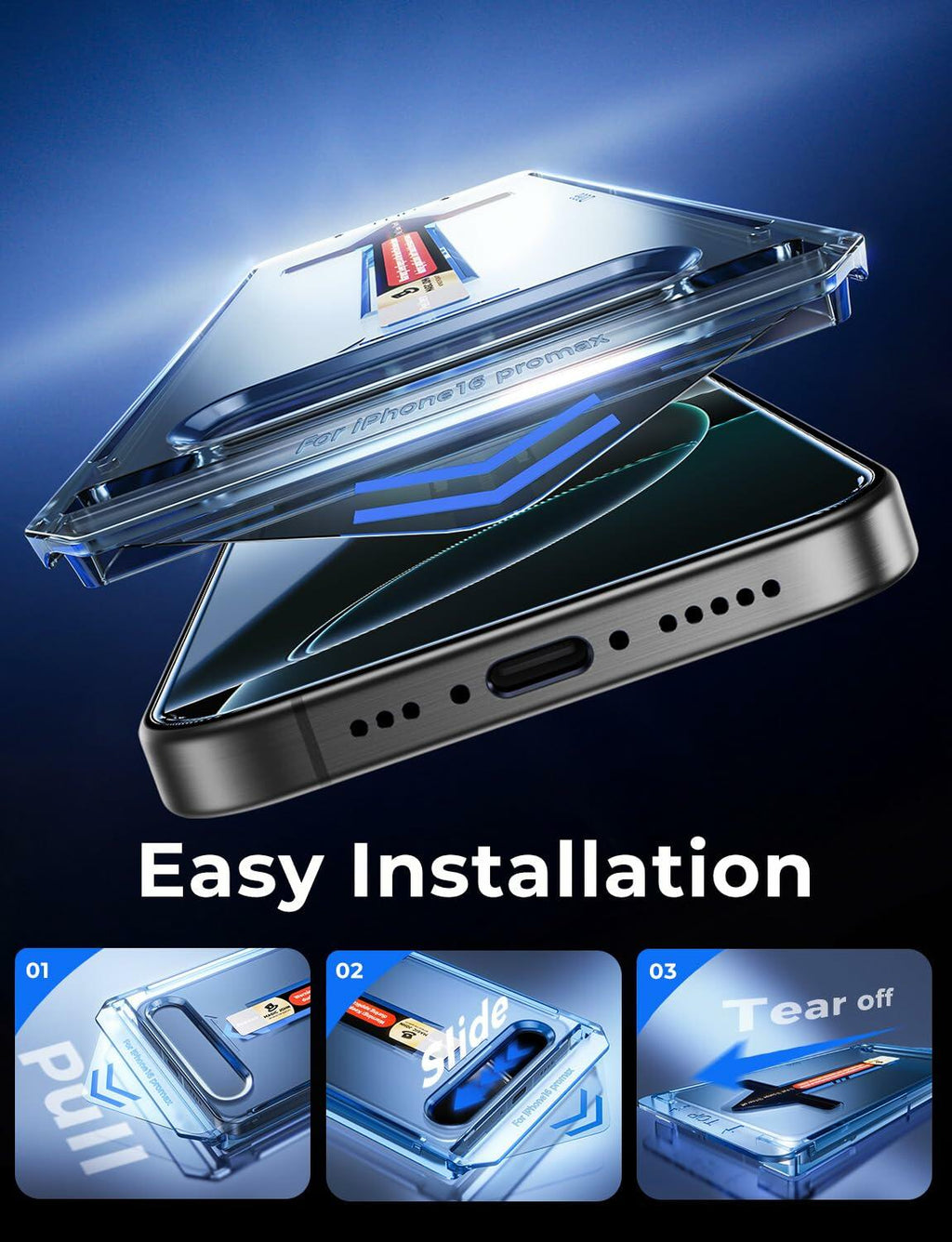 MAGIC JOHN 2 Pack for iPhone 16 Pro Max 6.9 inch Tempered Glass Screen