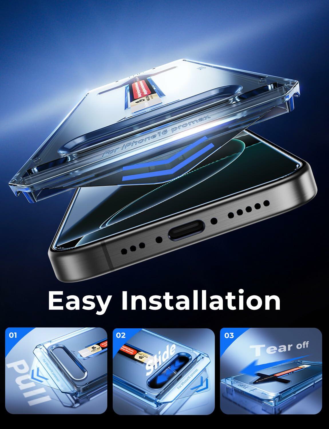 MAGIC JOHN 2 Pack for iPhone 16 Pro Max 6.9 inch Tempered Glass Screen