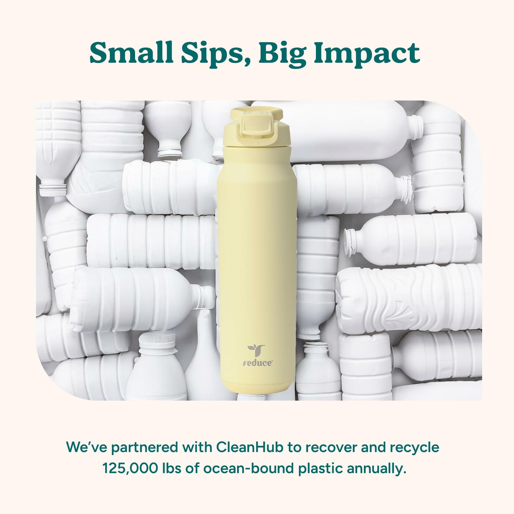 REDUCE 32 oz Hydrate Pro Stainless Steel Insulated Water Bottle - Flip Top