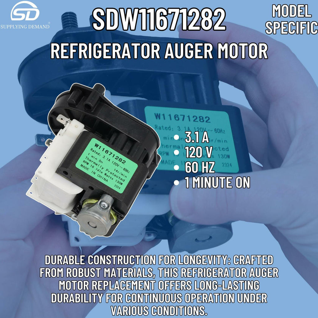 Supplying Demand W11671282 Refrigerator Auger Motor - Replaces W10309868,