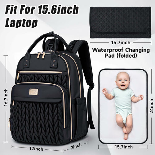 Tealari Diaper Bag Backpack,Stylish Baby Diaper Bag, Waterproof Travel Diaper