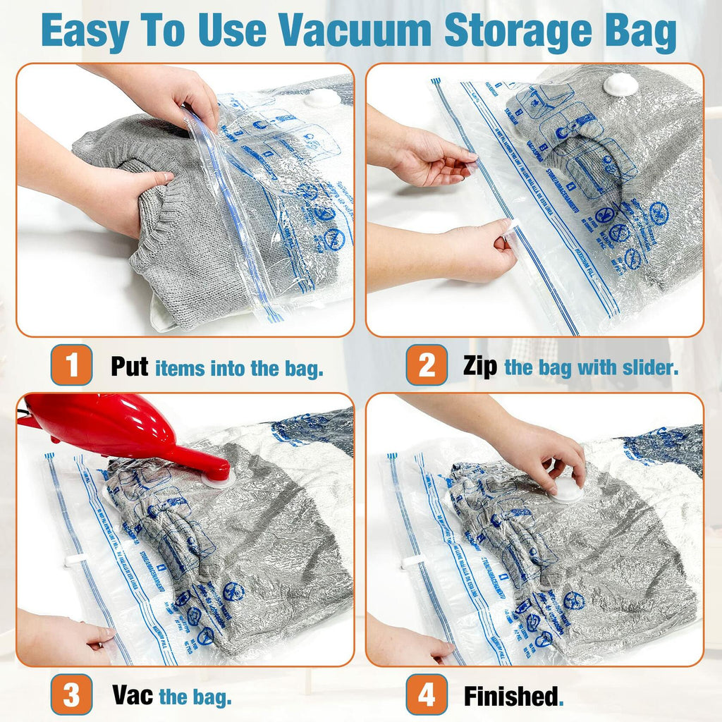 Vacuum Storage Bags, 10 Small Space Saver Vacuum Seal Bags, Space Bags, Vacuum
