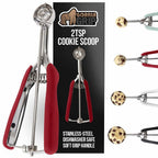 GORILLA GRIP BPA-Free 304 Stainless Steel Cookie Scoop, 2 TSP Scooper #100, Soft