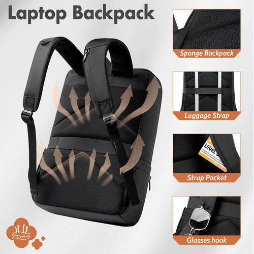 hk Vintage College Backpack for Women and Men, Travel Laptop Backpack with Anti