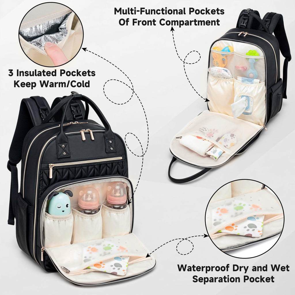 Tealari Diaper Bag Backpack,Stylish Baby Diaper Bag, Waterproof Travel Diaper