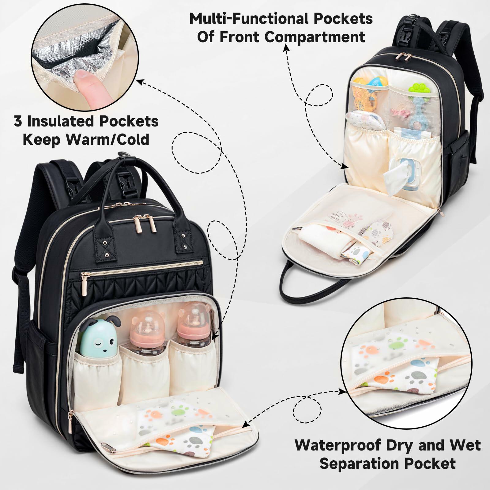 Tealari Diaper Bag Backpack,Stylish Baby Diaper Bag, Waterproof Travel Diaper