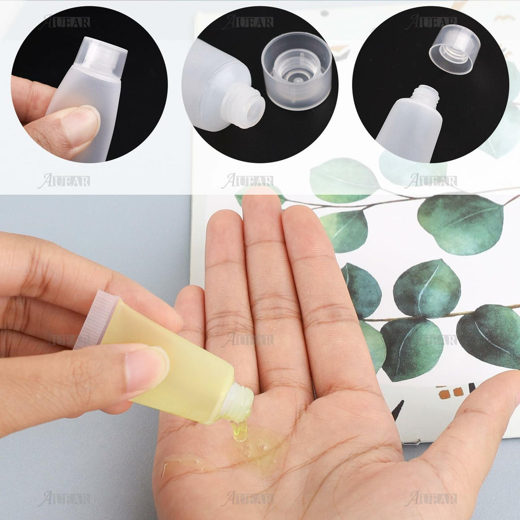 AUEAR, 24 Pack 5ml Empty Refillable Plastic Soft Tubes Squeeze Cosmetic Bottles